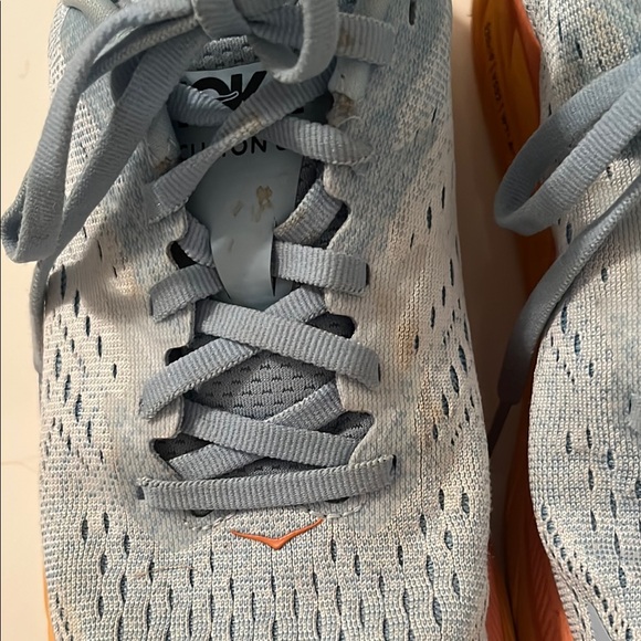 Hoka Light Blue and Orange Athletic Shoes - Picture 5 of 6